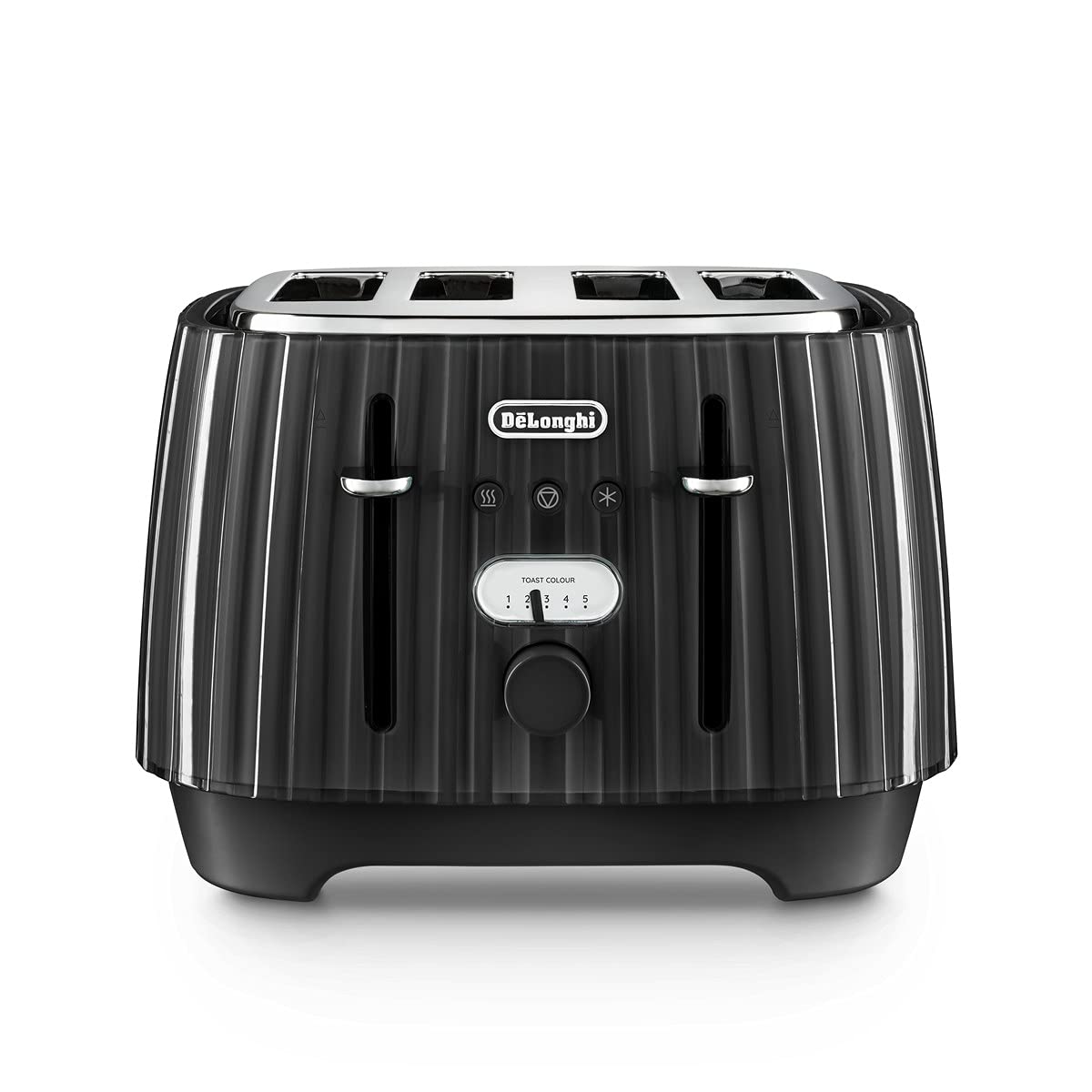 De'Longhi Ballerina Toaster, 4 Slot Toaster, Reheat, 5 Browning Settings, Defrost and Cancel Functions, Pull Crumb Tray, CTD4003.BK, 1800W, UK PLUG,