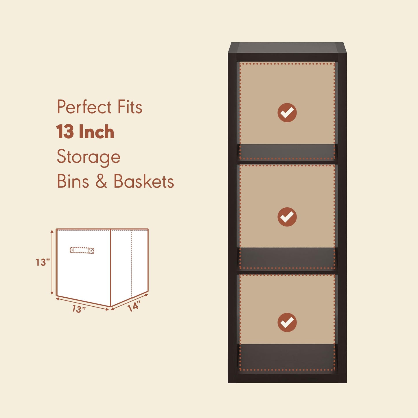 Furinno CUBICLE Record Player Stand with Vinyl Storage, 3-Cube 1.2 Extra Thick Vinyl Record Storage