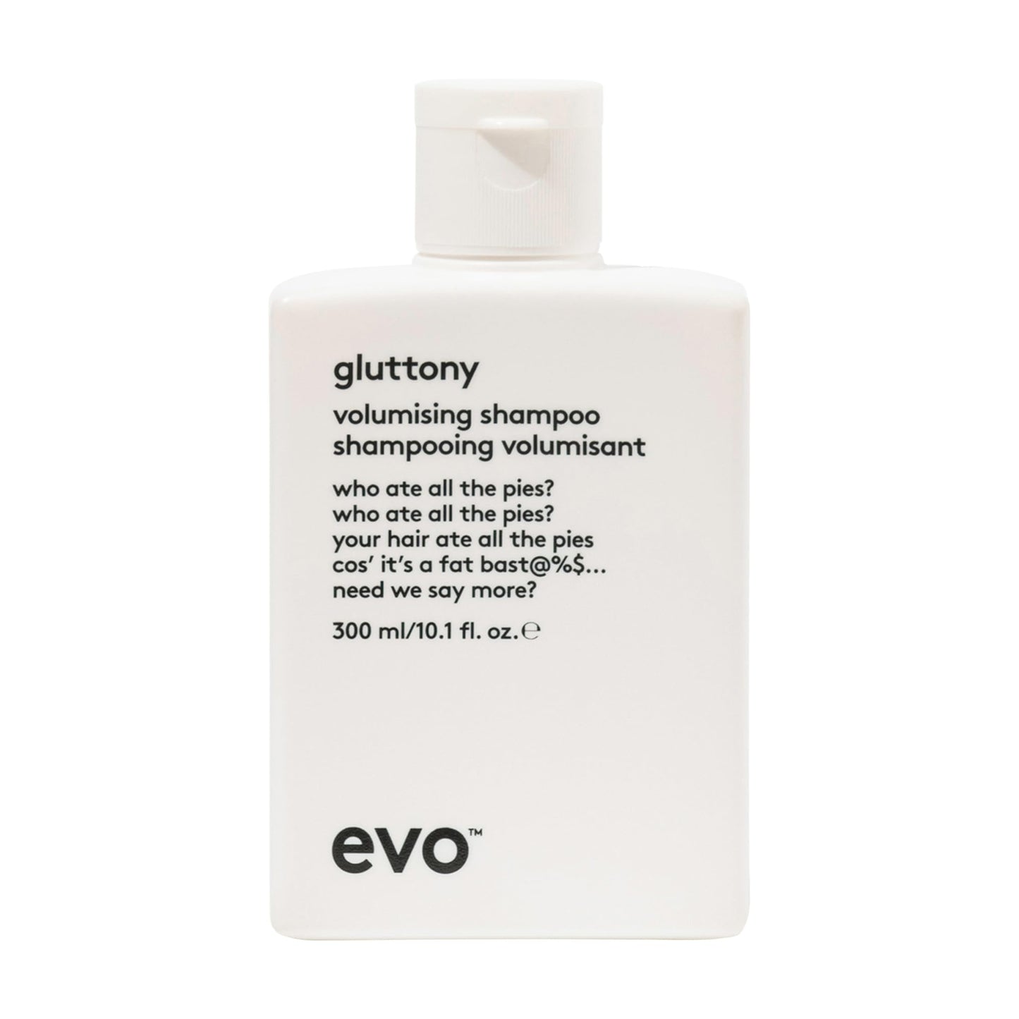 Evo Gluttony Volumising Shampoo - Full Size Lightweight Shampoo To Gently Cleanse, Build Body & Strengthen Fine Hair - 300ml