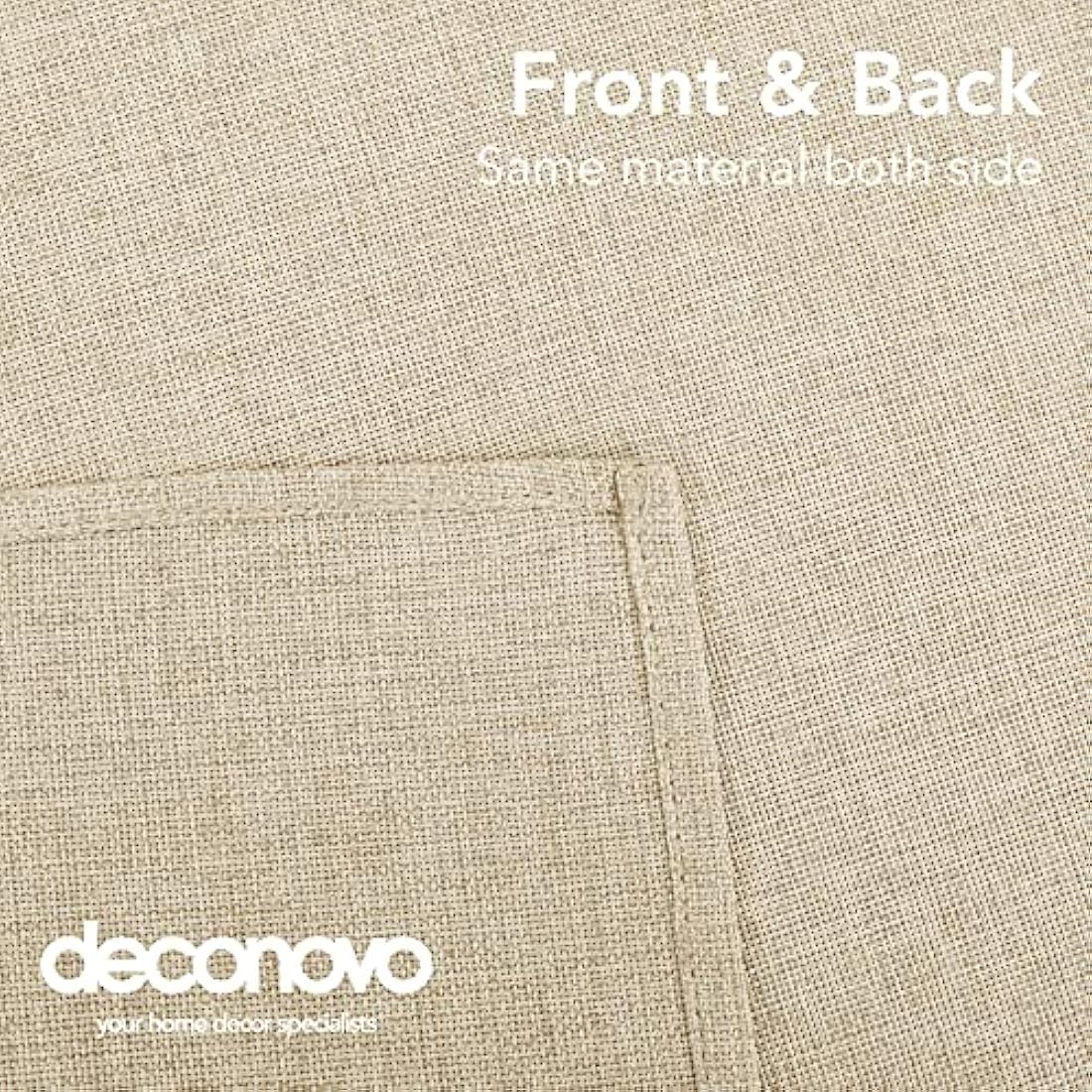 Deconovo Faux Linen Rectangle Water Resistant Table Cloth for Dinning Table 59x59in(150x150cm) Beige