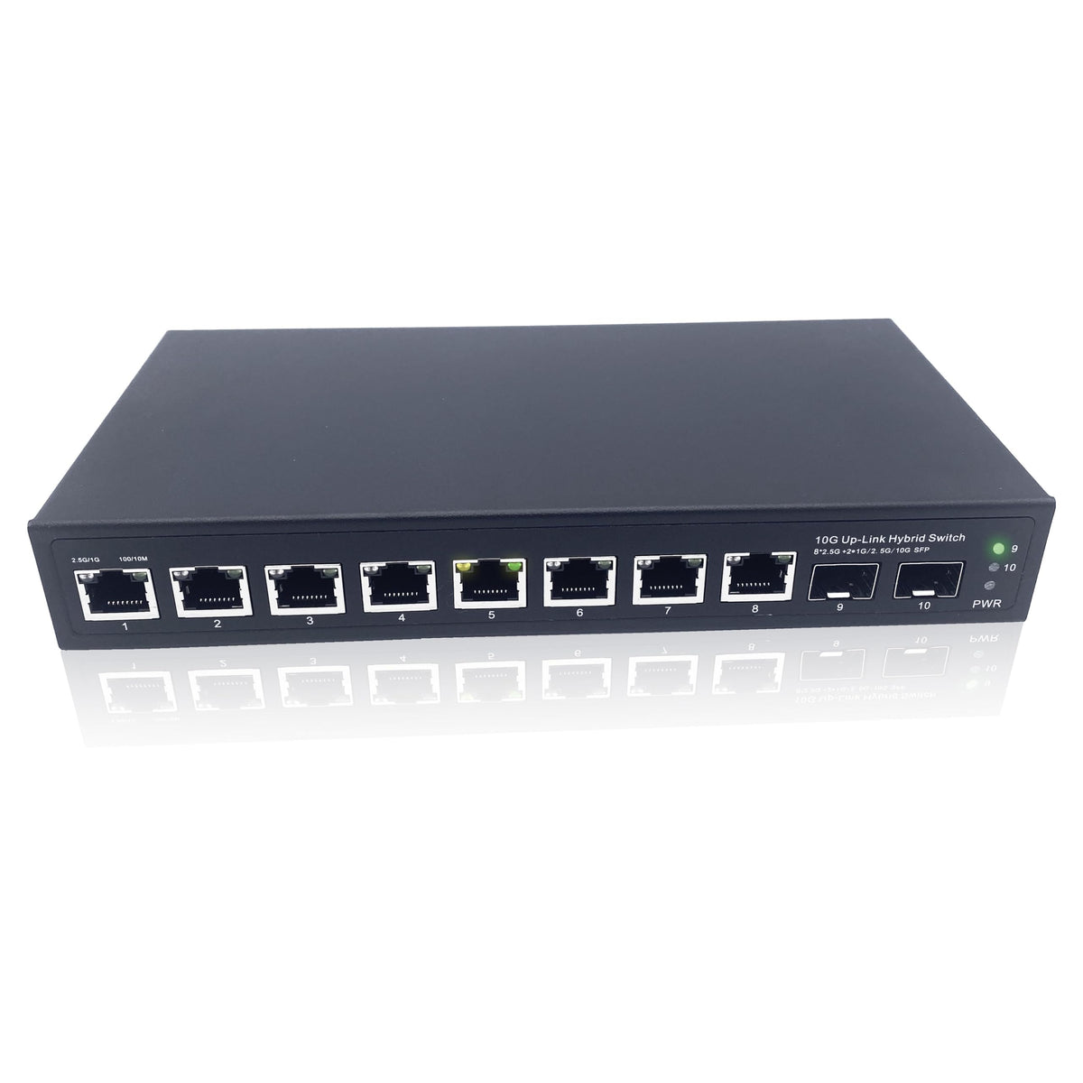 Elfcam? - 10Gb Fiber Optic Switch with 2 Ports 10G SFP+ and 8 Ports 2.5 Gigabit Ethernet RJ45, Plug & Play Unmanaged