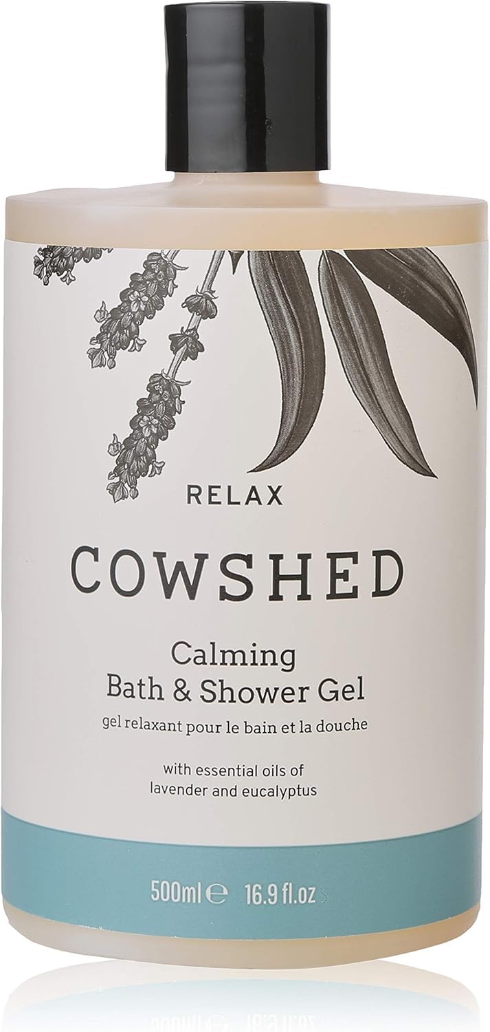 Cowshed Bath & Shower Gel 500ml | Relax Calming Body Wash for Women & Men | Natural Body Wash, No Parabens | Hydrating Vegan Shower Gel with Lavender