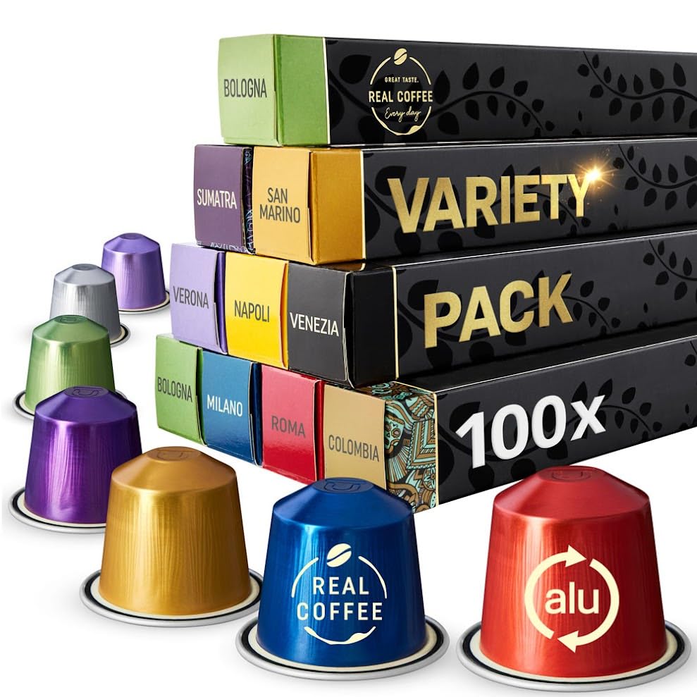 Variety Pack: 100 Nespresso Compatible Pods. 9 Different Varieties With Coffee Capsules