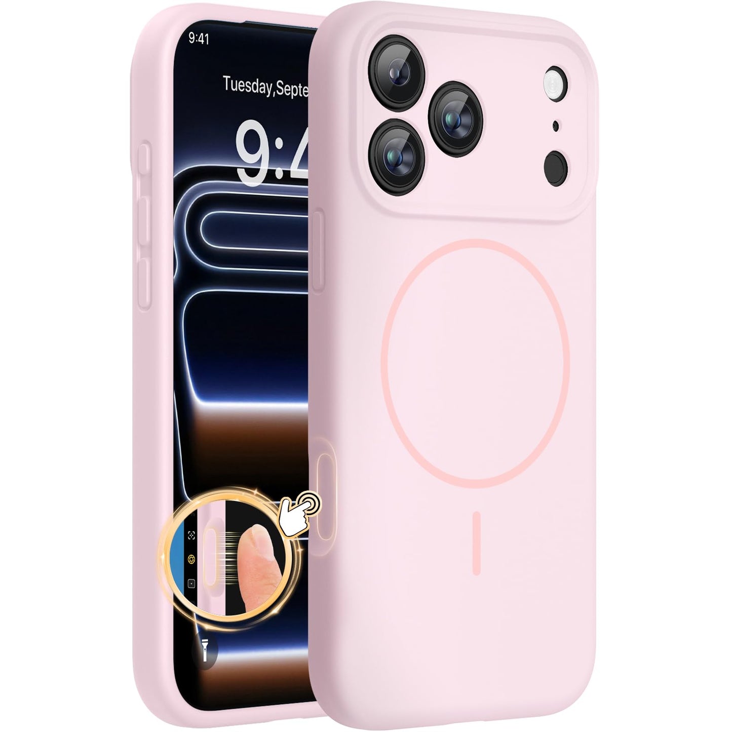Miracase for iPhone 17 Pro Max Case, Compatible with MagSafe, Integrated Silicone Camera Control Cover, 3.0mm Thicken Shockproof Drop Protection Phone