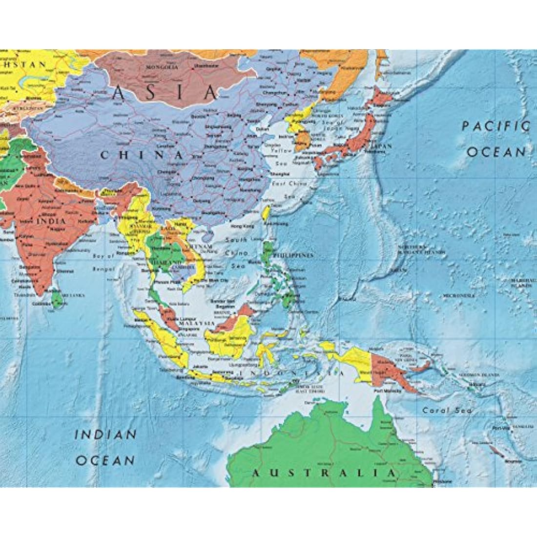 Swiftmaps 92cm x 61cm Laminated World Premier Wall Map Mural Poster A1