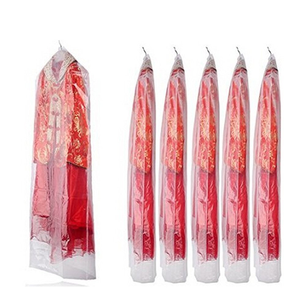 TININNA Pack of 20 Transparent Plastic Clothes Cover, Dustproof Garment Cover, Size 90 x 60cm, Zipper Closure