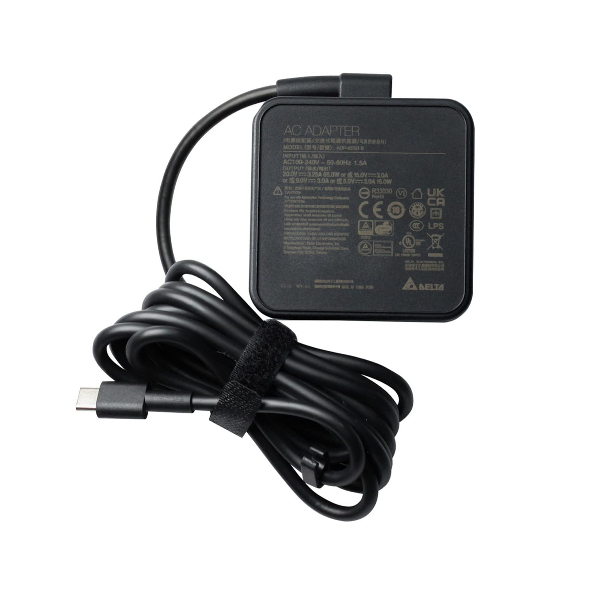 Original Delta 65W USB C Charger for ASUS AD10380, A19-065N3A, 0A001-00892300 Chromebook Zenbook 3 Deluxe Q325 UX391, Lenovo Thinkpad, HP Spectre