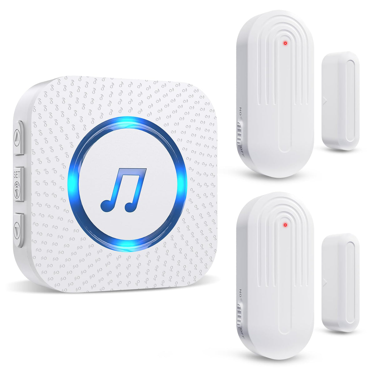 SANJIE Wireless Door Open Alarm Sensor Chime, 800FT Operating Range 55 Chimes 5 Volume Level with LED Indicators,Door Alarm for Home Store Office