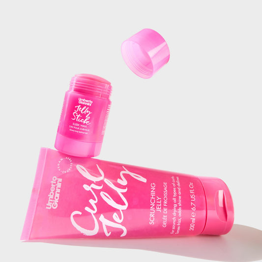 Umberto Giannini Curl Jelly Slick Back Duo - Includes Curl Scrunching Jelly & Jelly Slick Stick for Styling - Suitable for all Waves, Curls & Coils