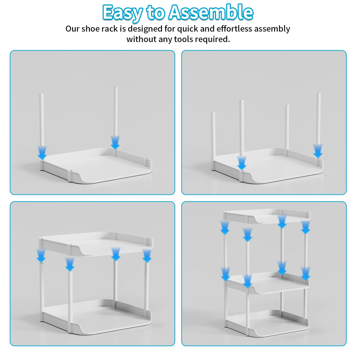 SZSHYNJ 8 Tier Single Row Tall Shoe Rack, Vertical Plastic Shoes Stand
