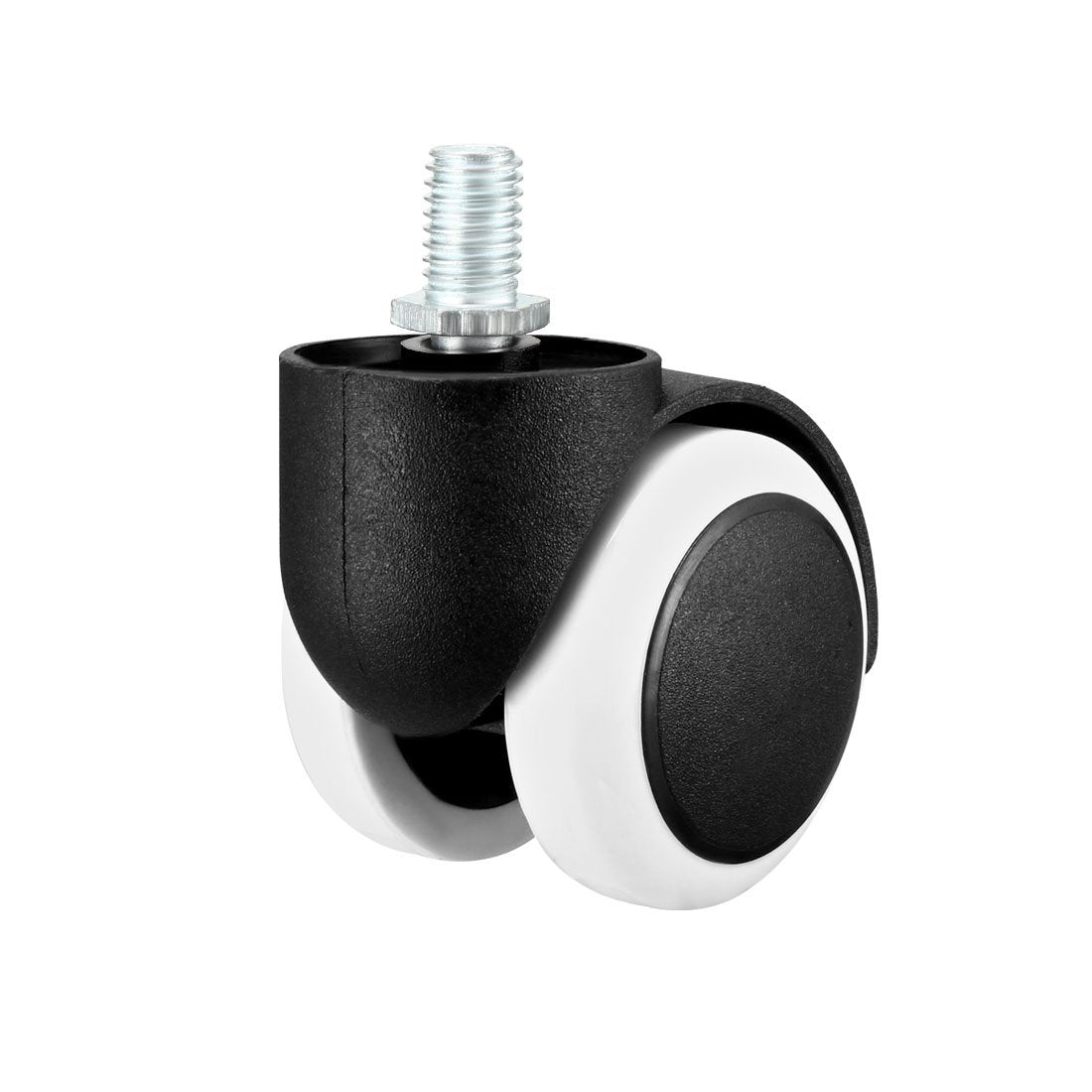 sourcing map Office Chair Casters Wheels 2 Inch PU Twin Wheel M10x14mm Threaded Stem Swivel Caster White, 5 Pcs