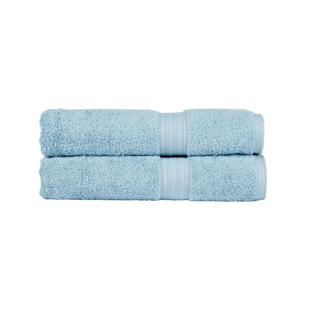 Christy Renaissance 2 Bath Towels Set | Soft Chambray Blue | 100% Egyptian Cotton Pile | Luxuriously Soft and Super Absorbent | 675 GSM