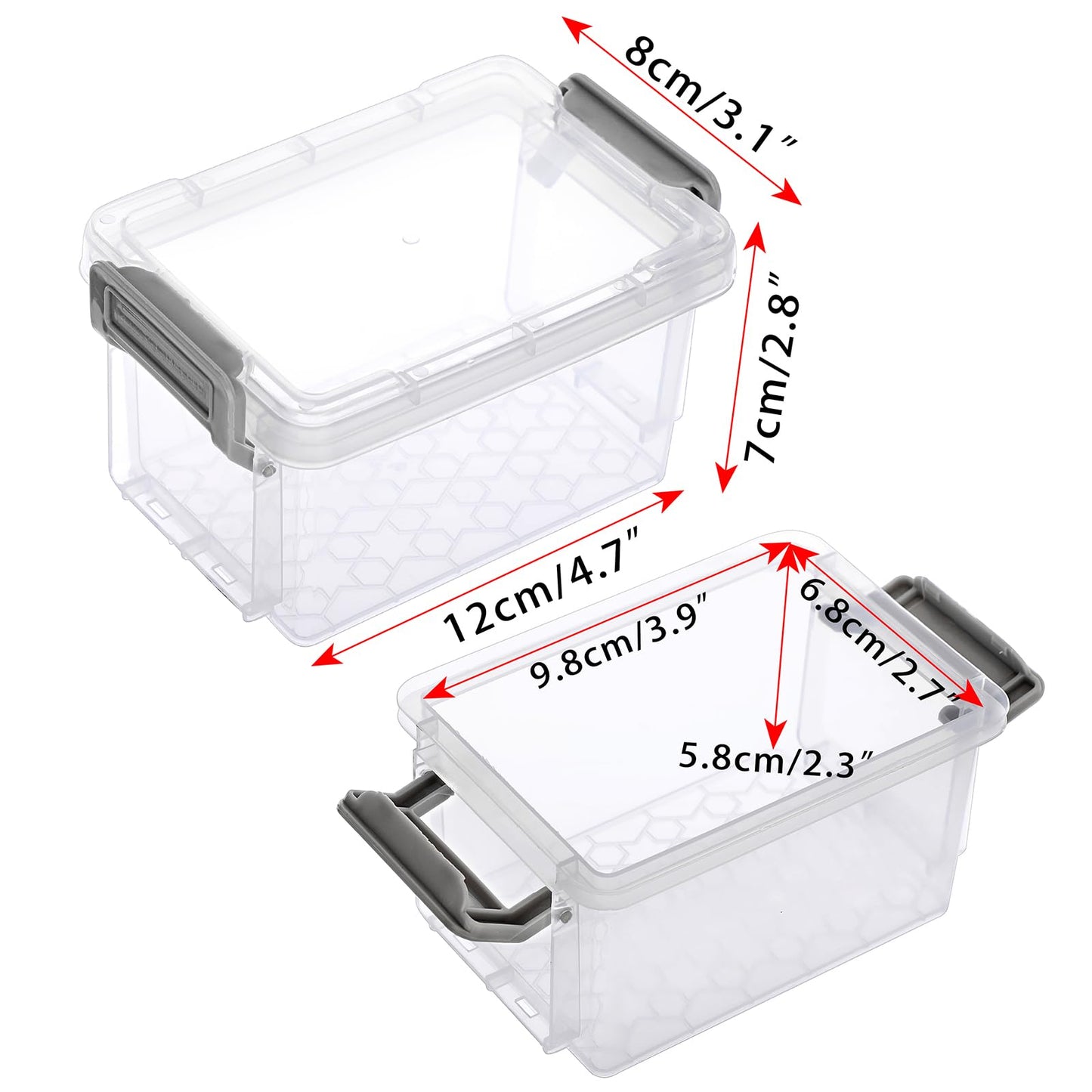 BSTKEY 10pcs Plastic Small Storage Containers with Lid, Clear (12*8*7cm)
