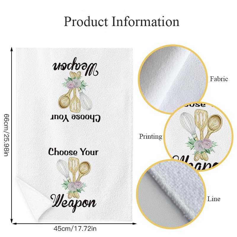 Vspek Kitchen Towels Set of 2, Funny Kitchen Absorbent Dish Hand Towels Tea Towels, Gifts for Mom from Daughter & Son