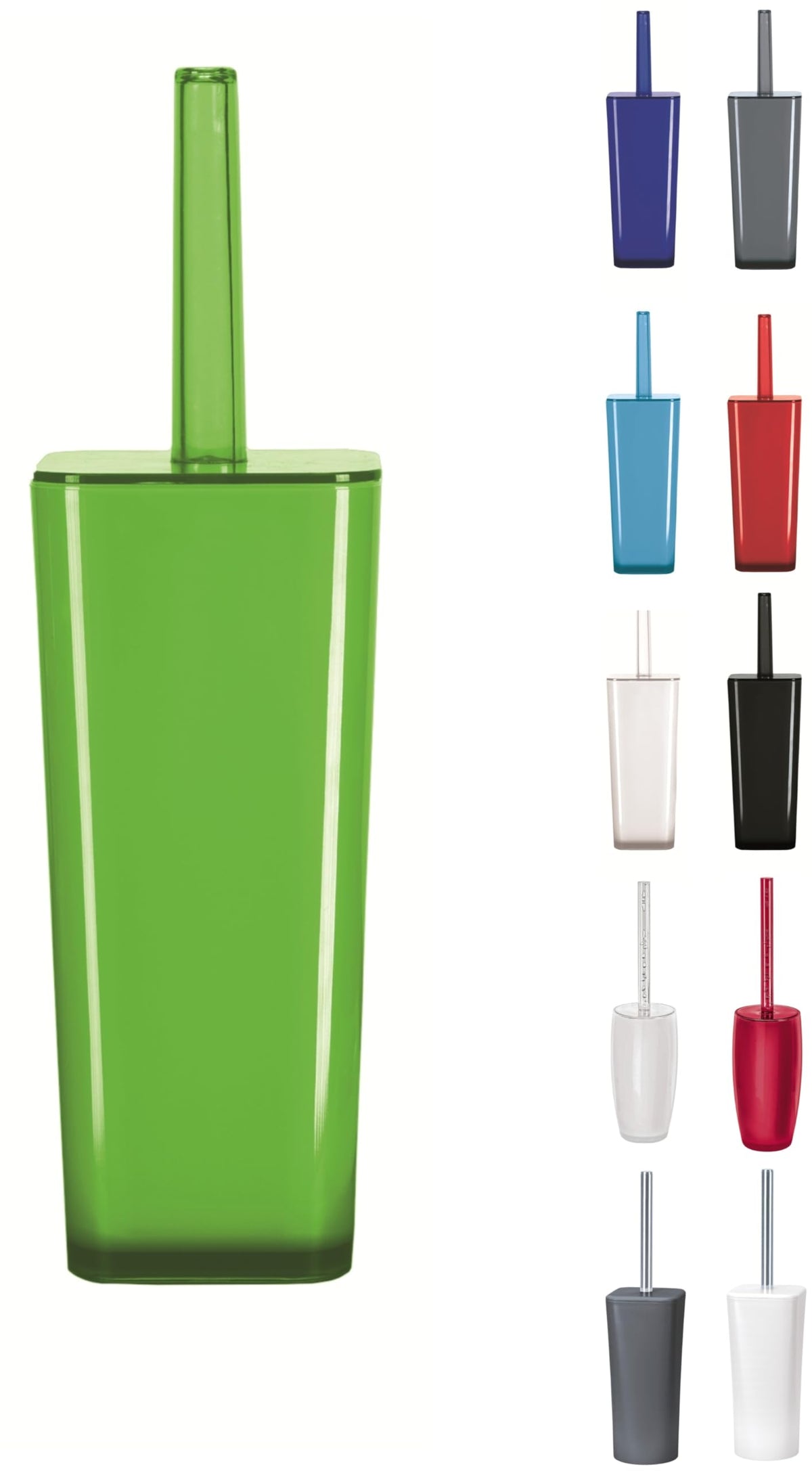 KW "Easy" Enlcosed Plastic Toilet Brush and Holder (Green)