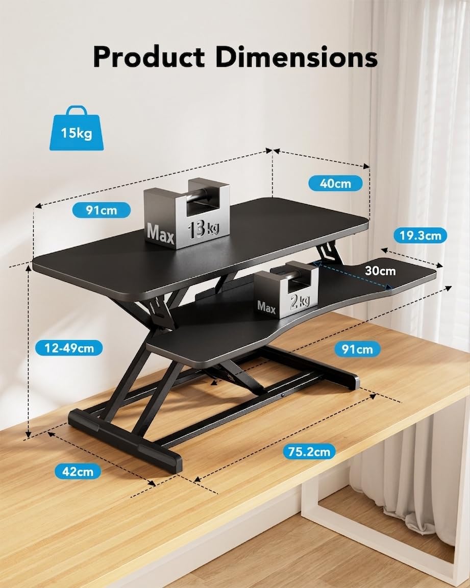 HUANUO Standing Desk Converter, 36''/91cm Desk Riser