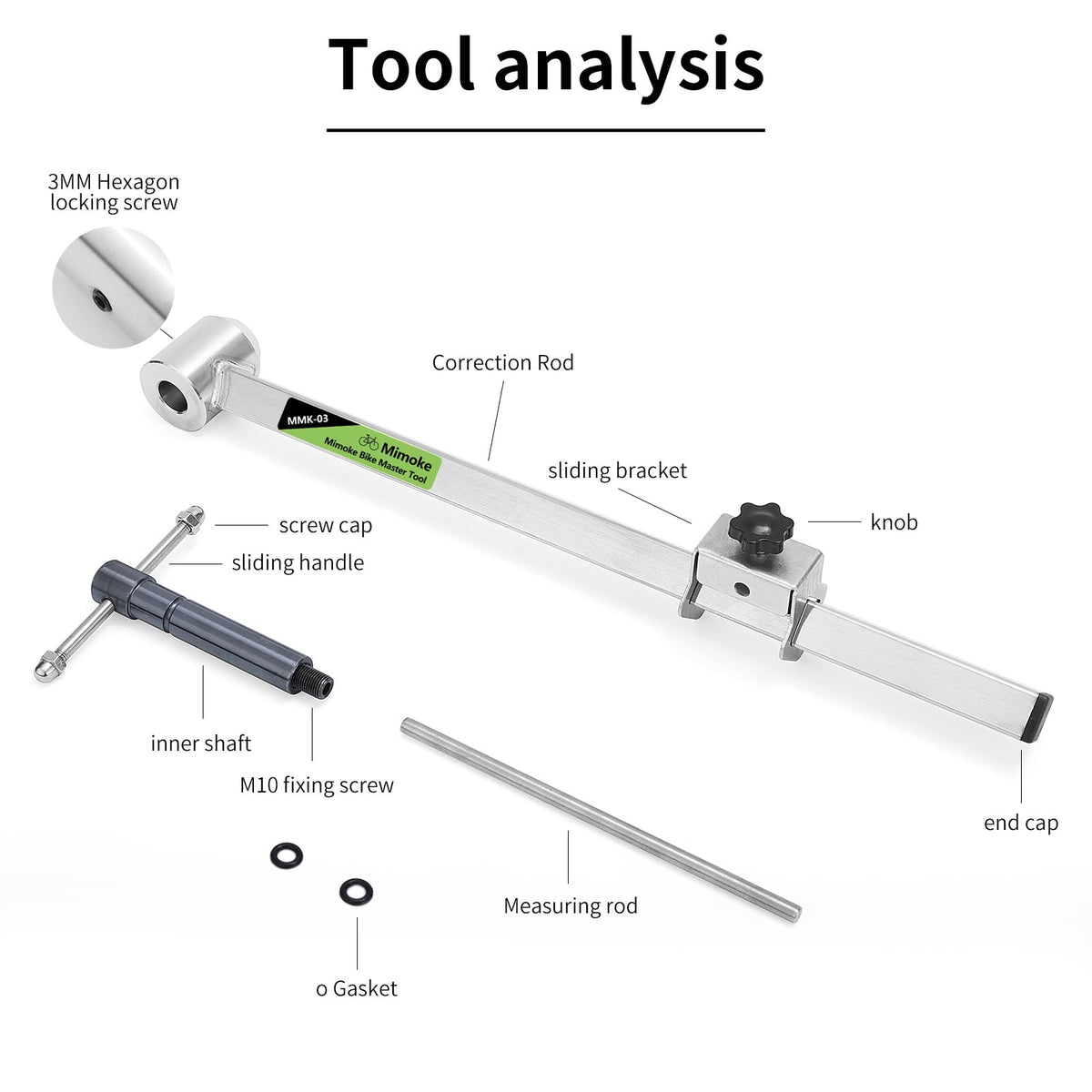 Bicycle Derailleur Hanger Alignment Gauge Tool, Stainless Steel Bike Repair Tool, Straightening Tool for Derailleur Hanger Alignment Gauge