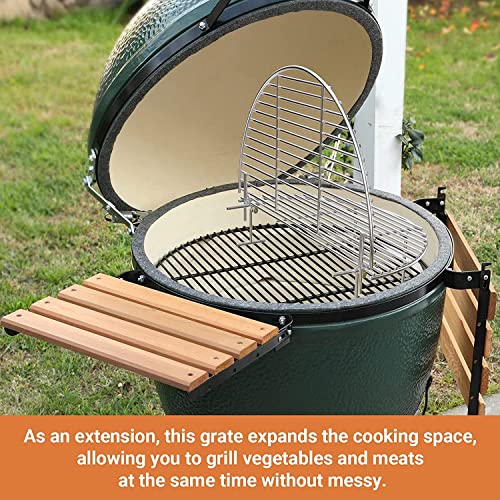 onlyfire Stainless Steel Cooking Grate Grid Fits for Charcoal Kettle Grills like Weber and Ceramic Grills, Compatible for Large Big Green Egg,Kamado
