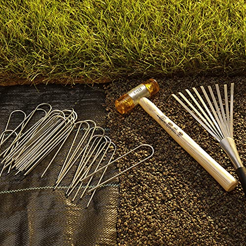 GardenMate Pack of 250 x 6''/150mm galvanised 2.9mm thick steel U shaped Garden Securing Pegs