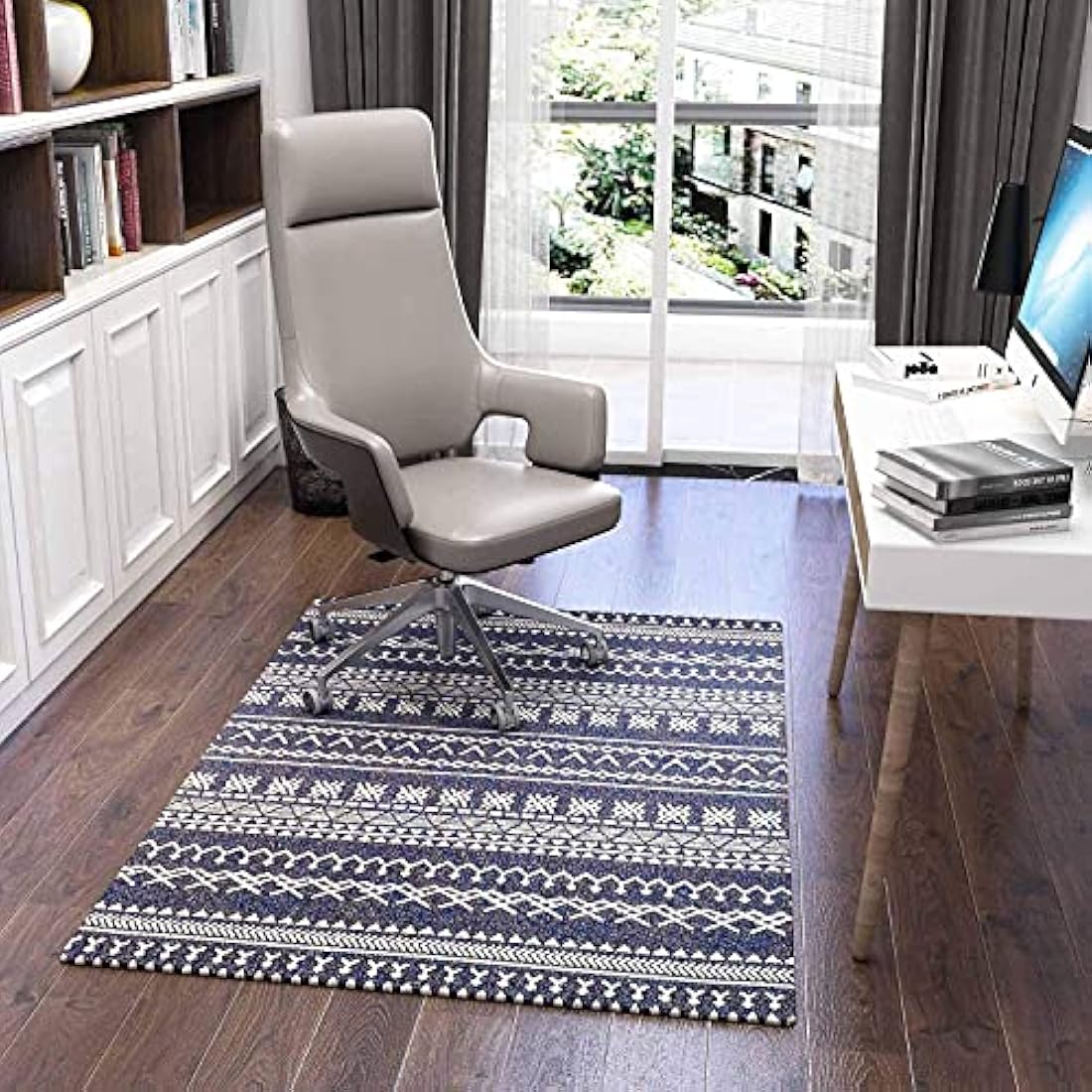 Luxury Office Chair Mat for Carpeted Floor, Desk Chair Mat hardwood floors, 136x100cm Chair Mat Protector Carpet for Home Office, protects wooden floors, anti-skidding, Morocco
