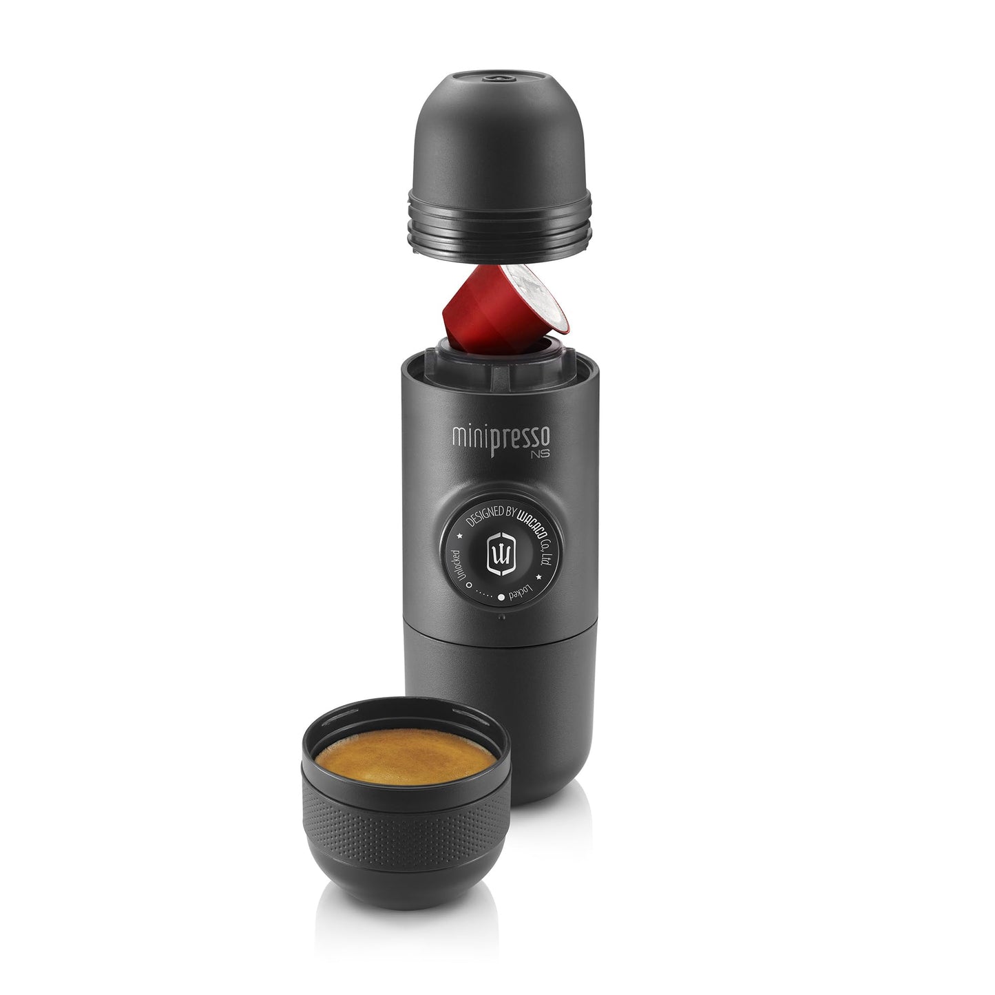 WACACO Minipresso NS, Portable Espresso Machine, Compatible with *Nespresso* CAPSULES and compatibles, Small Travel Coffee Maker, Manually Operated