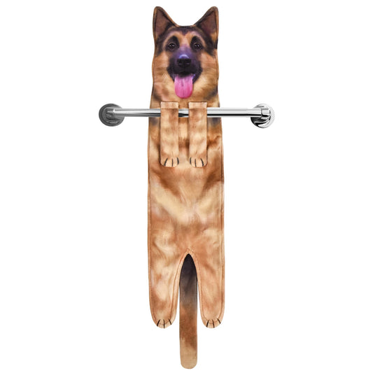 GermanShepherd Dog Funny Hand Towels for Bathroom Kitchen -Cute Decor Dog Mum Dad Women Fathers Mothers Day Easter Gifts Decorative Hanging Washcloths