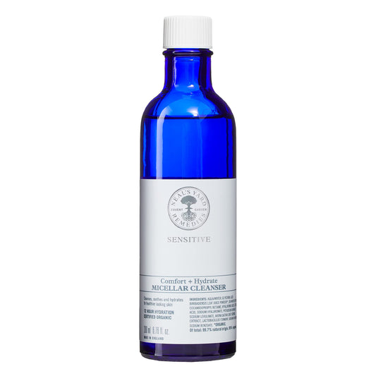 Neal's Yard Remedies | Sensitive Comfort + Hydrate Micellar Cleanser | Up to 12 Hours of Hydration | Gifts for Women | Gently Cleanses & Hydrates Skin