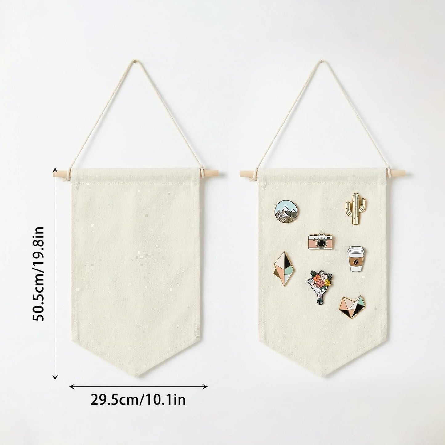 GAZIL Pin Badge Display Organizer, Canvas Brooch Holder Banner for Pin Badges, Rosette & Enamel Pin Storage Case