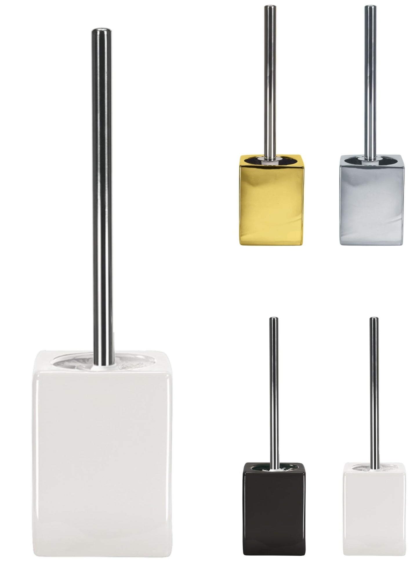 KW Flash Ceramic/Stoneware Toilet Brush and Holder (White)