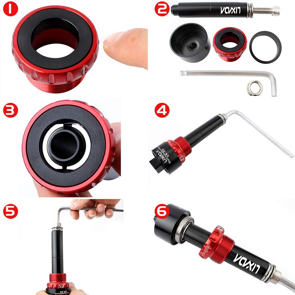 Lixada Bicycle Bearing Press Kit Bike Bottom Bracket Install and Removal Tool Kit Bike Bottom Bracket Remover for BB86/BB30/BB91/BB92/PF30