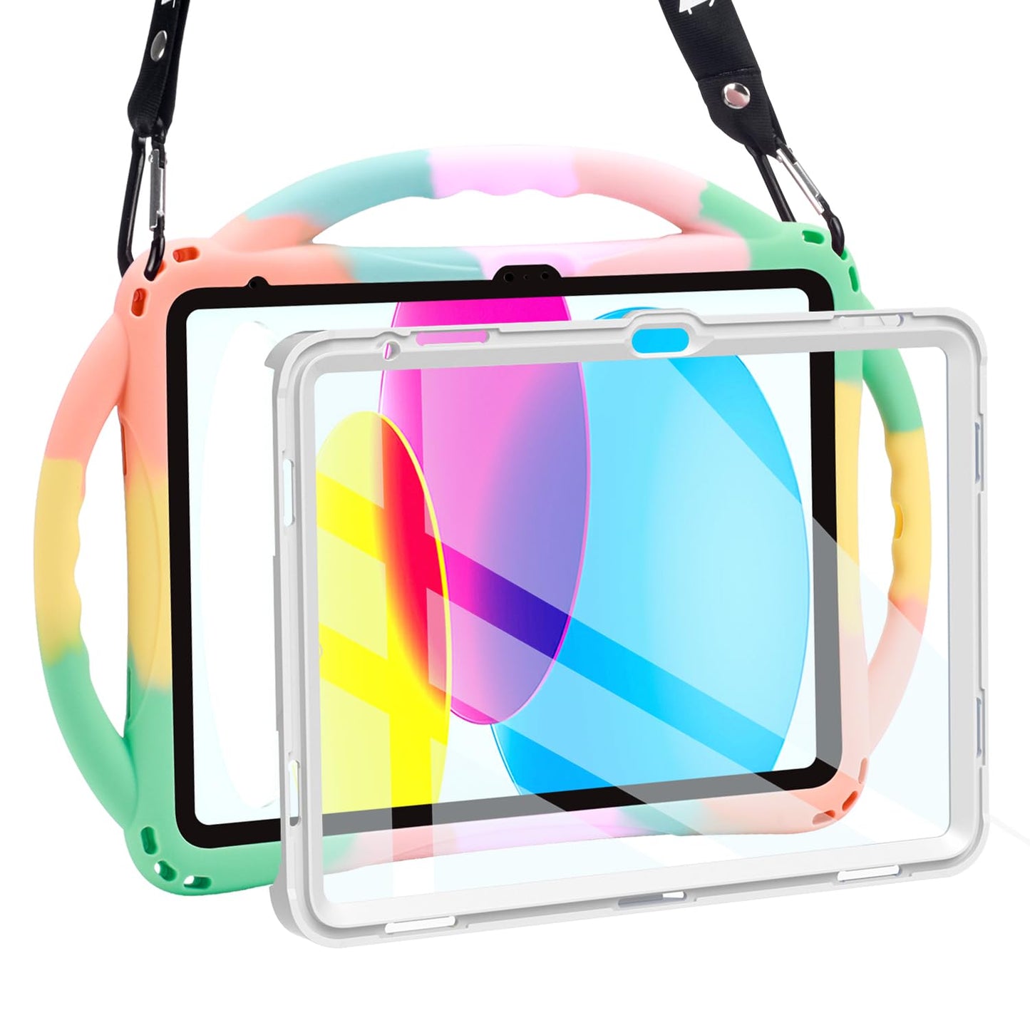 TOPESCT Kids Case for for iPad A16 11th/10th Generation (2025/2022) 11inch/10.9inch- Made of Kid-Friendly Silicone, with Built-in Screen Protector,