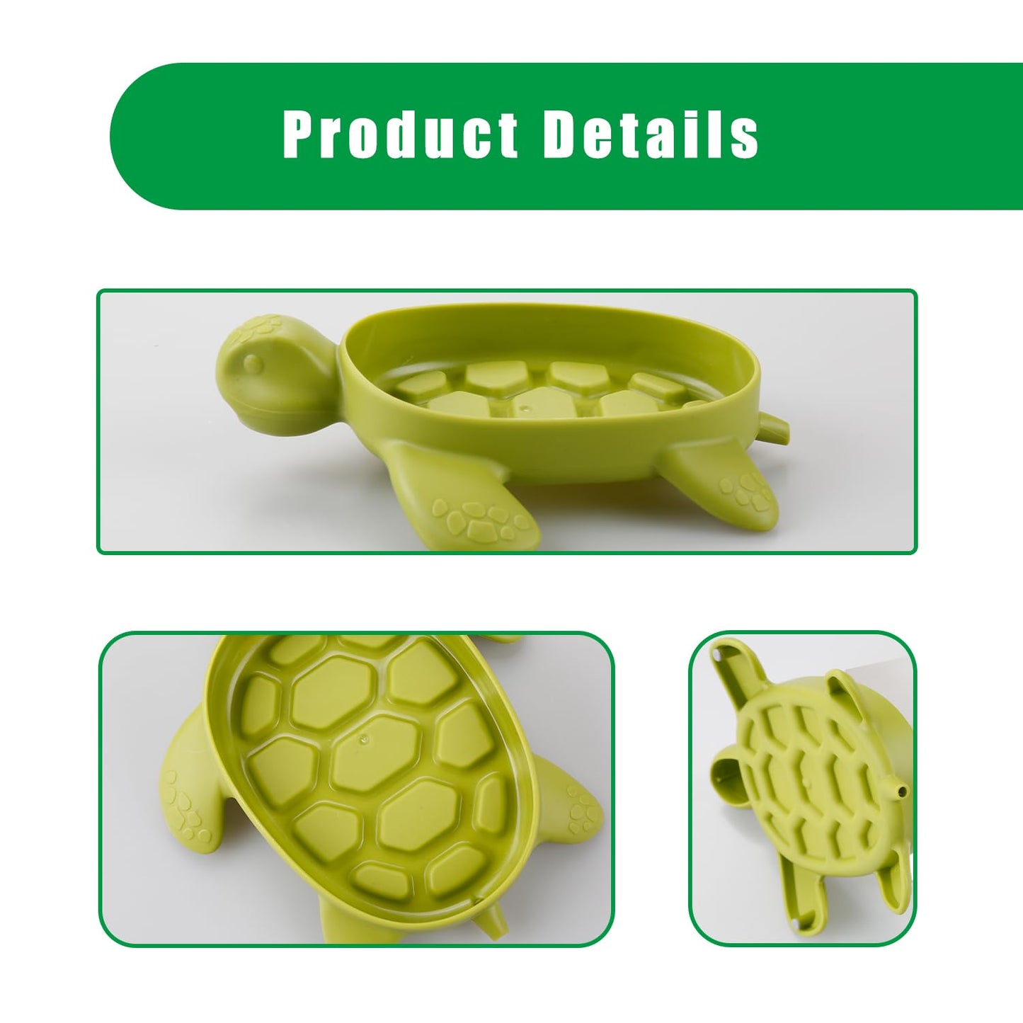 Bojueshaw Cute Turtle Soap Dish,Self Draining Soap Holder,Plastic Soap Saver with Drainage Holes for Bathroom,Kitchen & Shower
