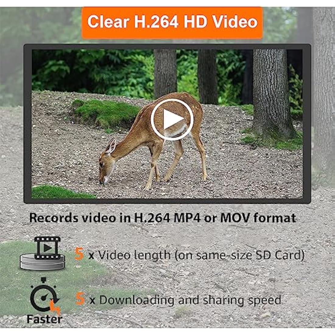 GardePro A3S Wildlife Camera, 64MP 1296p, Trail Camera with H.264 Video, Next-Gen Imaging Technology, 100ft No Glow Night Vision, 0.1s Trigger Speed Motion Activated, Camera Traps for Garden