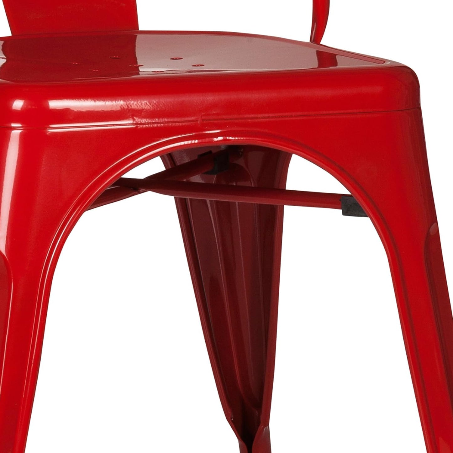 hjh OFFICE Vantaggio Comfort 645021 Bistro Chair Metal Red Industrial Design Stackable