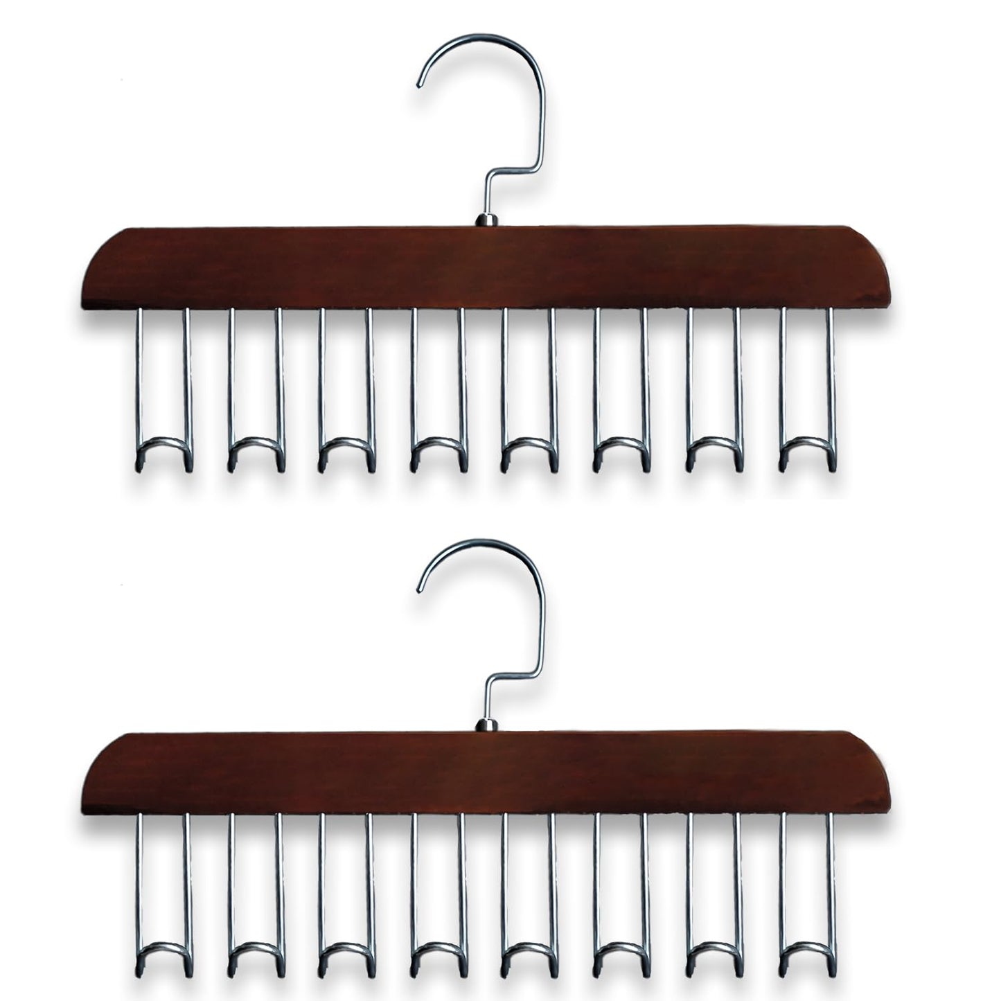 Wooden Belt Hanger 2 Pack, Non Slip Bra Hangers(Brown)