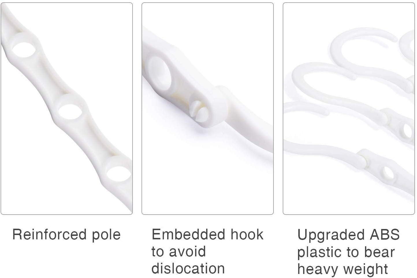 HOUSE DAY Space Saving Hangers 10 Pack, White Magic Hanger Hooks