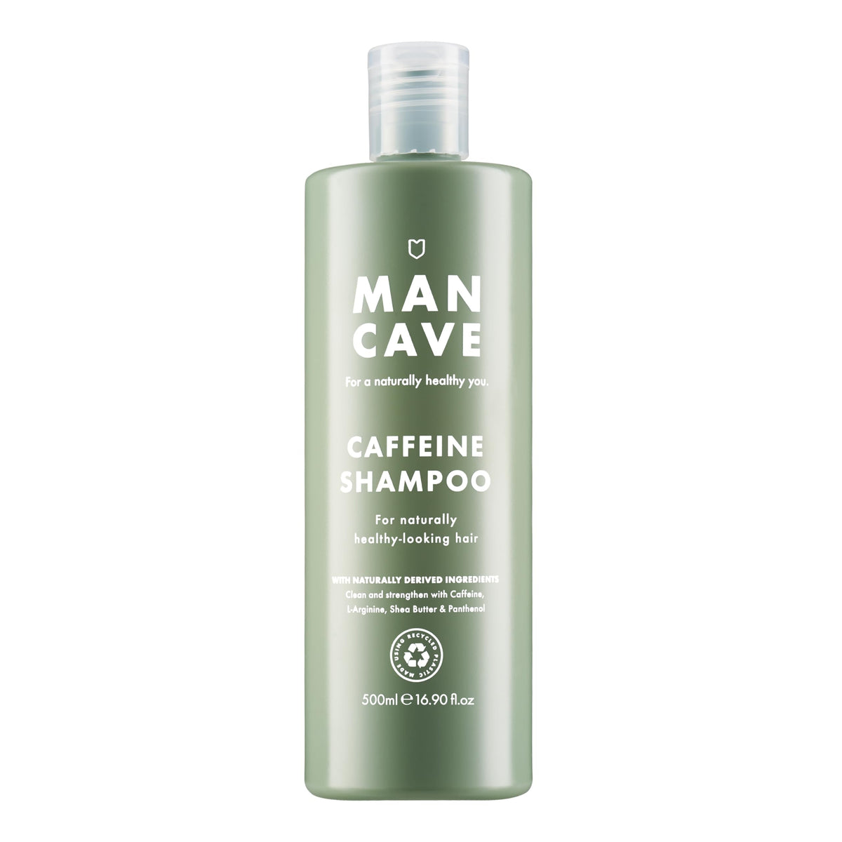 ManCave Caffeine Shampoo for Men, Support and Encourage Healthy Hair Growth with Caffeine, Panthenol and Vitamin E, Sulphate Free, Natural, Vegan,