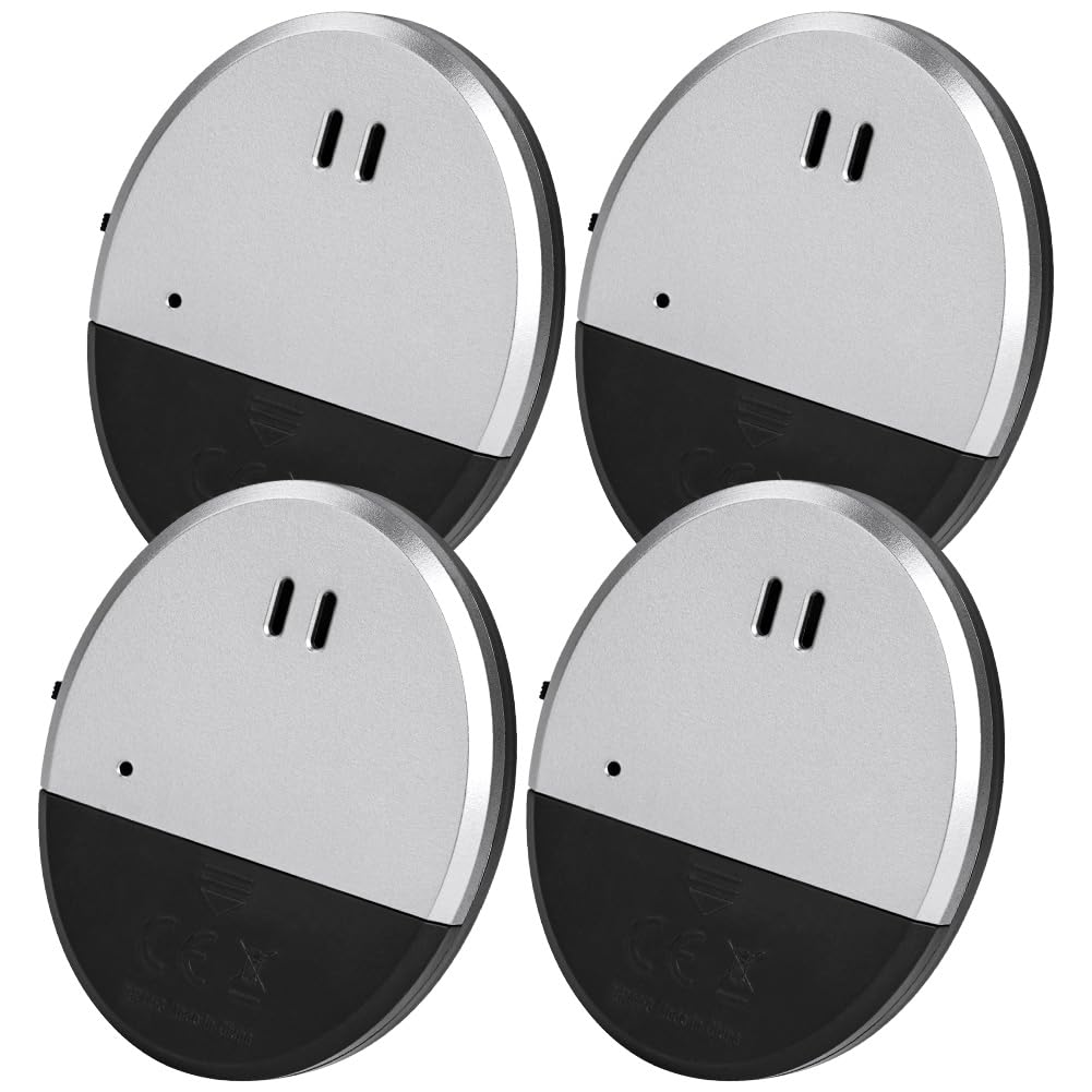 Flintronic 4 Pack Window Alarm, 130dB Ultra Slim Vibration Alarm Sensors, Glass Break Security Alert, Detects Glassbreak & Vibration, Suitable for