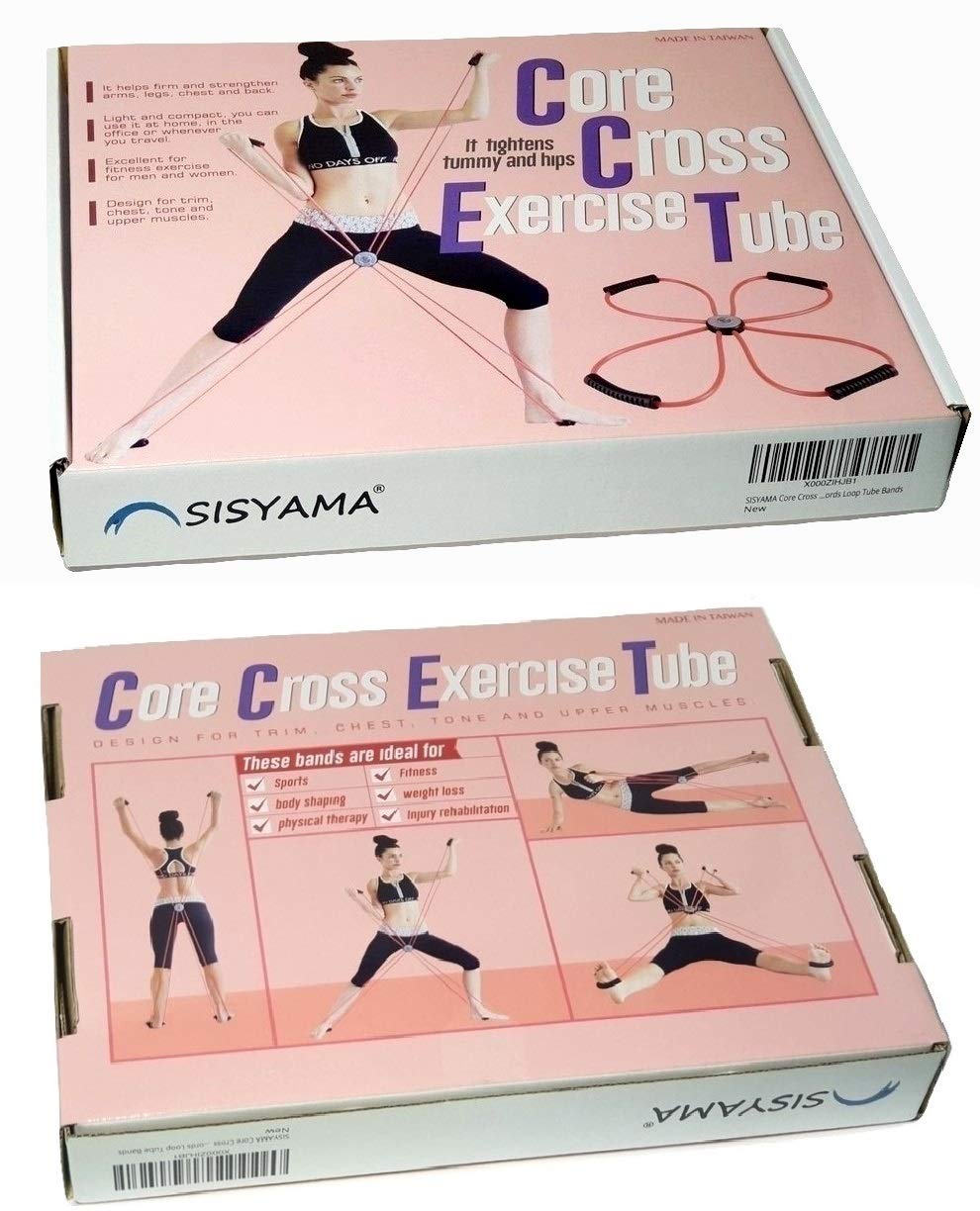 SISYAMA Core Cross Workout Pilates Reformer Exercise Resistance Cords Loop Tube Bands
