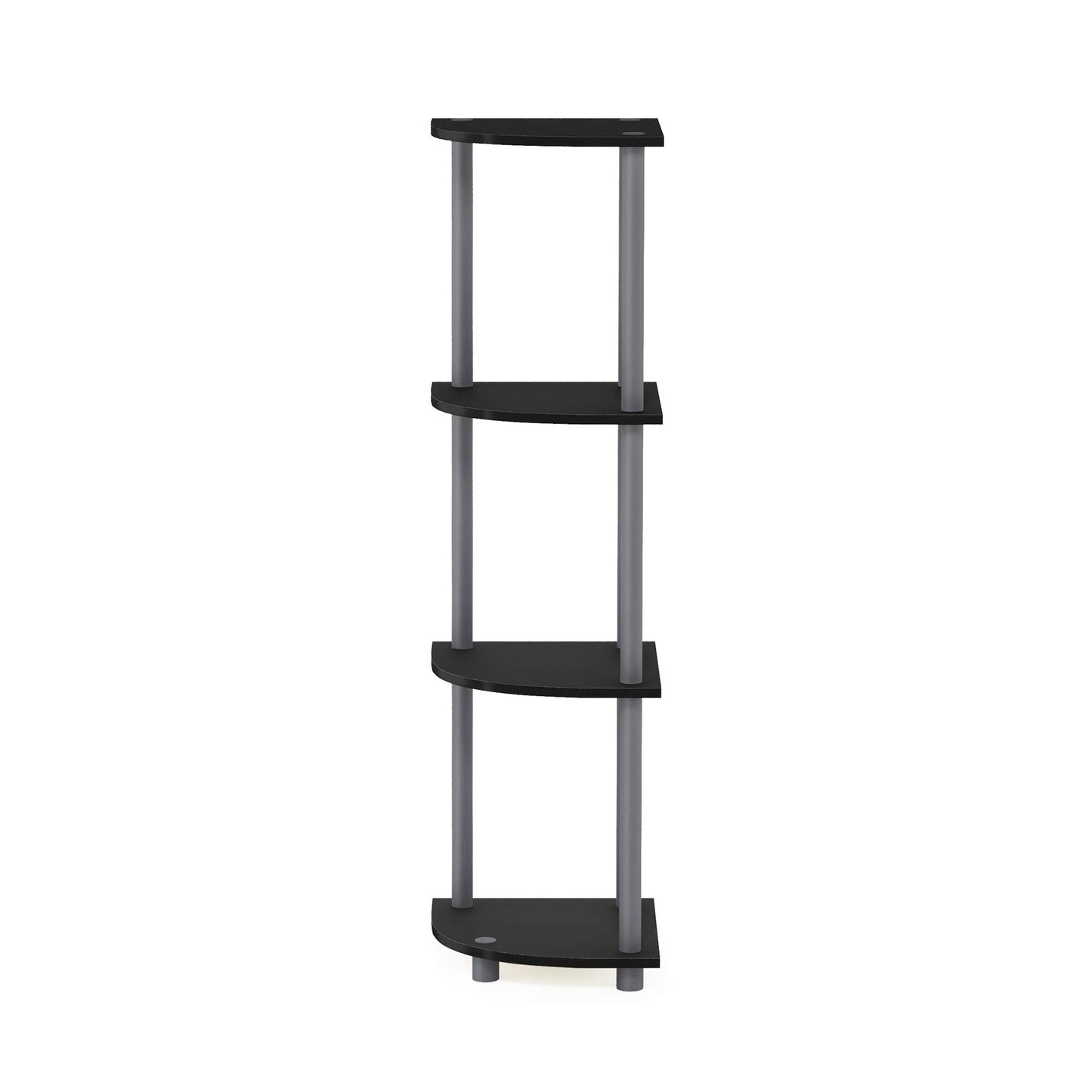 Furinno TURN-N-TUBE Corner Shelf, 4-Tier Corner Bookshelf, Display Storage Shelves with Open Shelves, for Organization and Storage, Living Room
