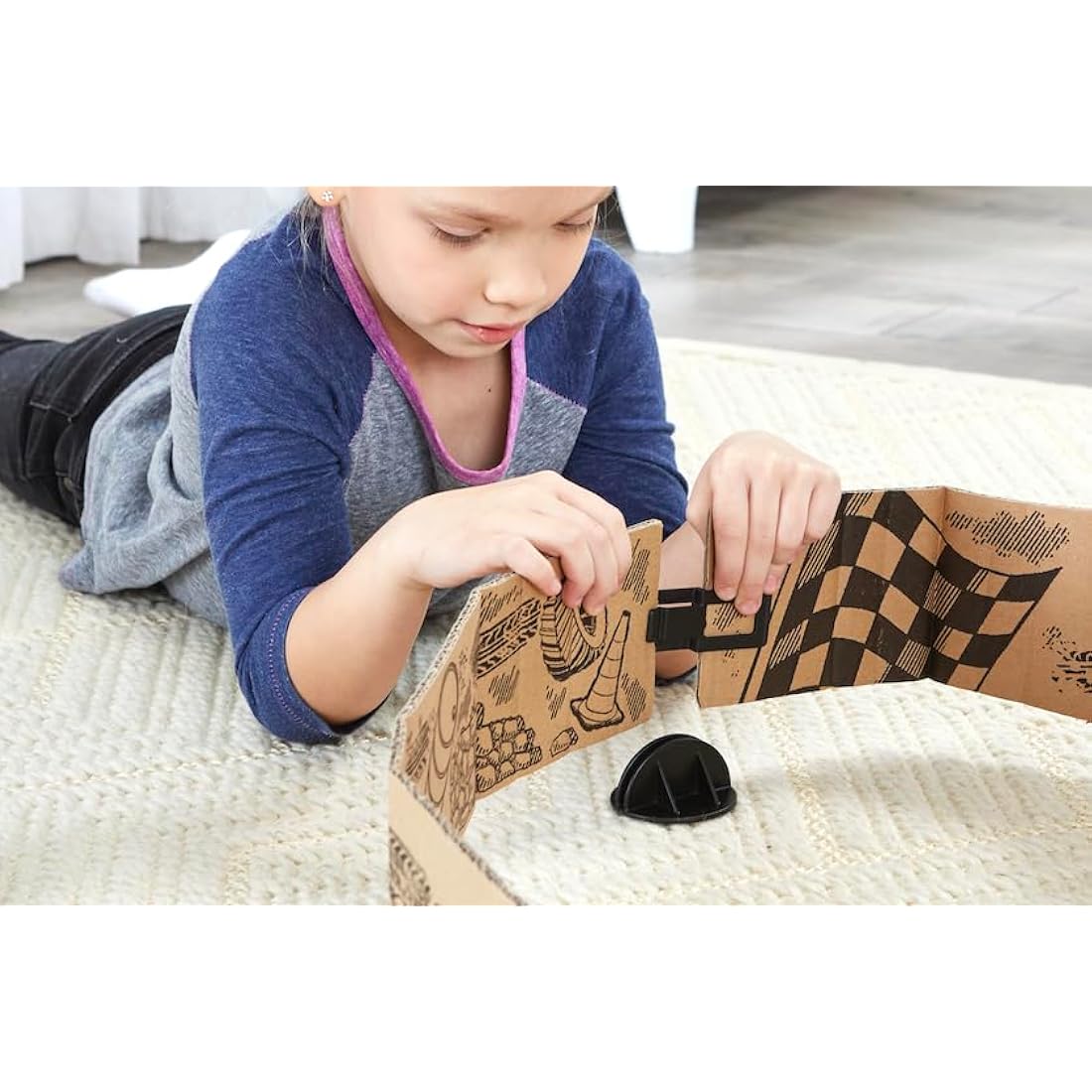 VTech Car-Board Racers Starter Set, Cardboard Race Track for Kids, Car Playset with Included 4x4 Vehicle, For Children age 5, 6, 7 + Years, English Version