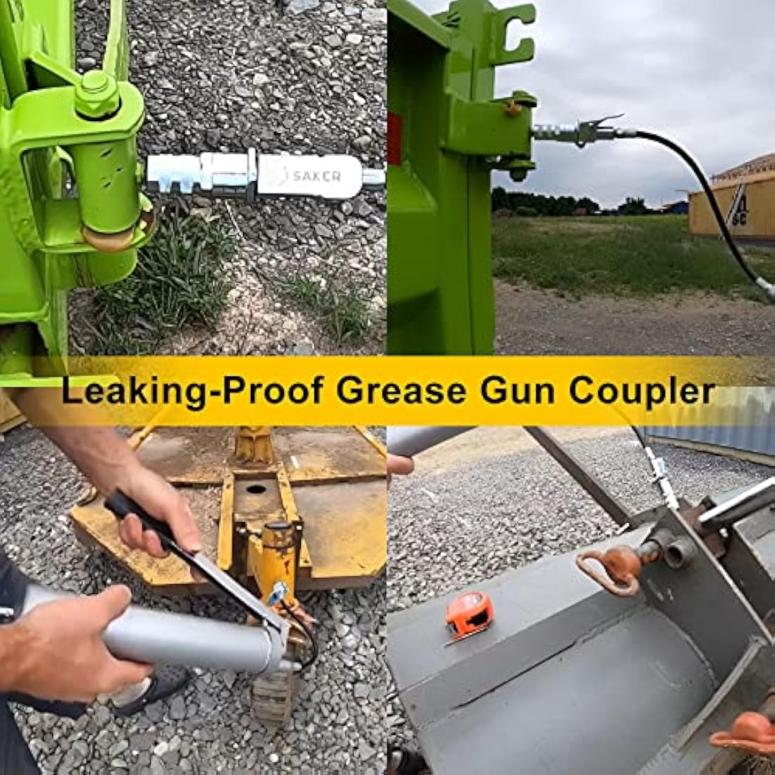 Saker Grease Gun Coupler-Upgrade to14000 PSI,Duty Quick Release Grease Couplers,Compatible with All Grease Guns 1/8" NPT Fittings (3 PCS)