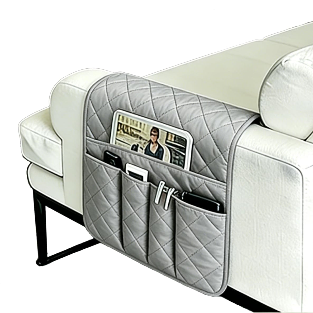BEISIJIA Sofa Armrest Organiser, Hanging Caddy Storage Bag for Armchair Couch, Remote Control Holder for Phone, Books, Magazines, Glasses