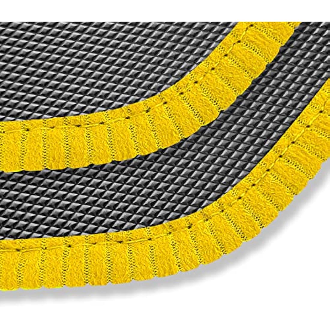 Rubber Car Mats FOR Ford Fiesta MK8 2017+ Luxury Diamond Rubber - Yellow Ribbed Trim [DIAMRUB-2184]