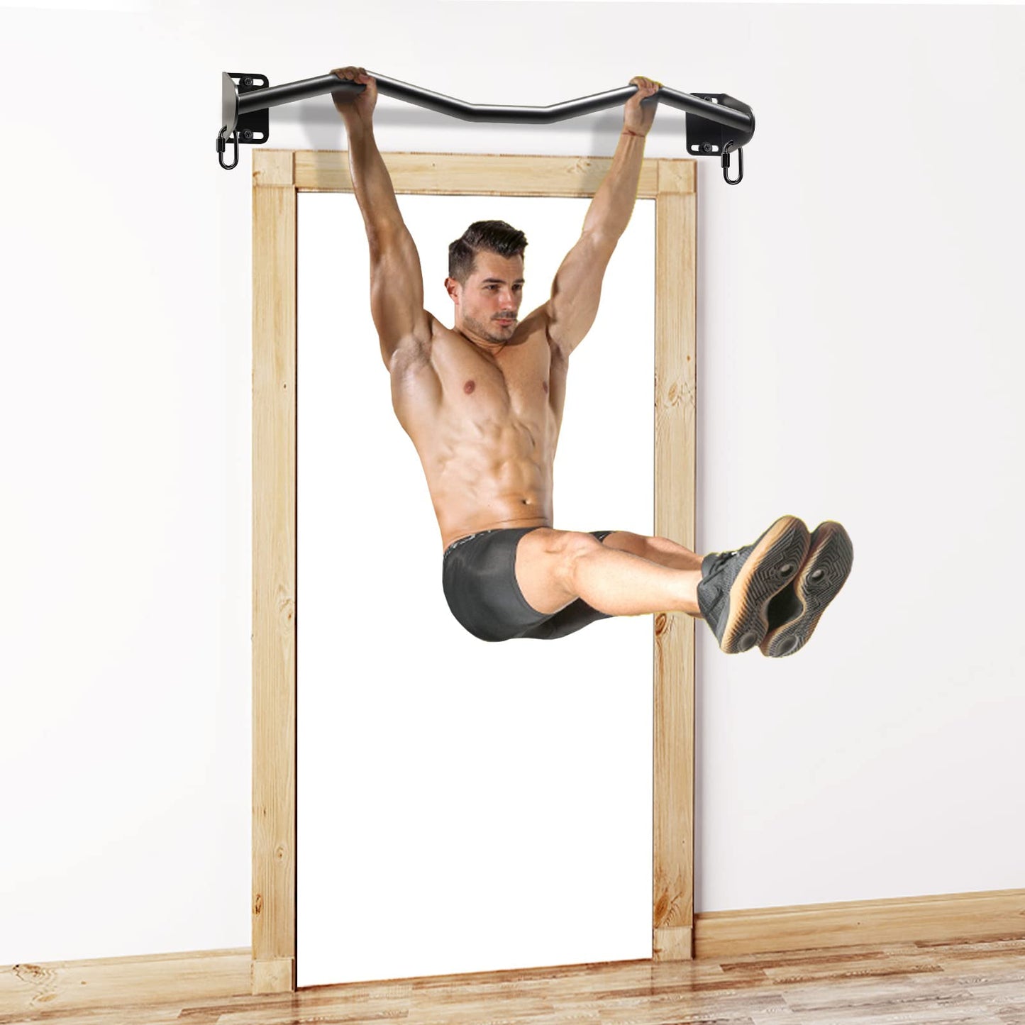 Kipika Wall Mounted Doorway Pull Up Bar - Multifunctional Chin Up Bar for Door Frame - Durable Steel with Anti-Corrosion Coating - Home Gym