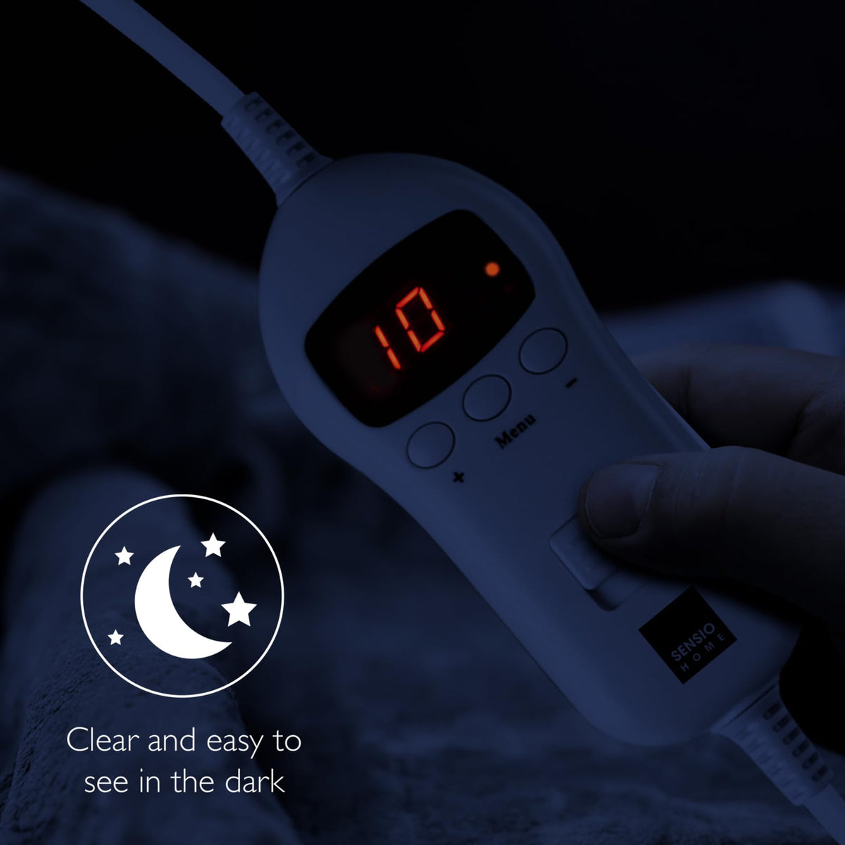 Sensio Home Luxury Heated Throw Fast Heat Up Electric Blanket, Warm Cosy Flannel Fleece, 10 Heat Settings, Timer and Overheat Protection, Machine