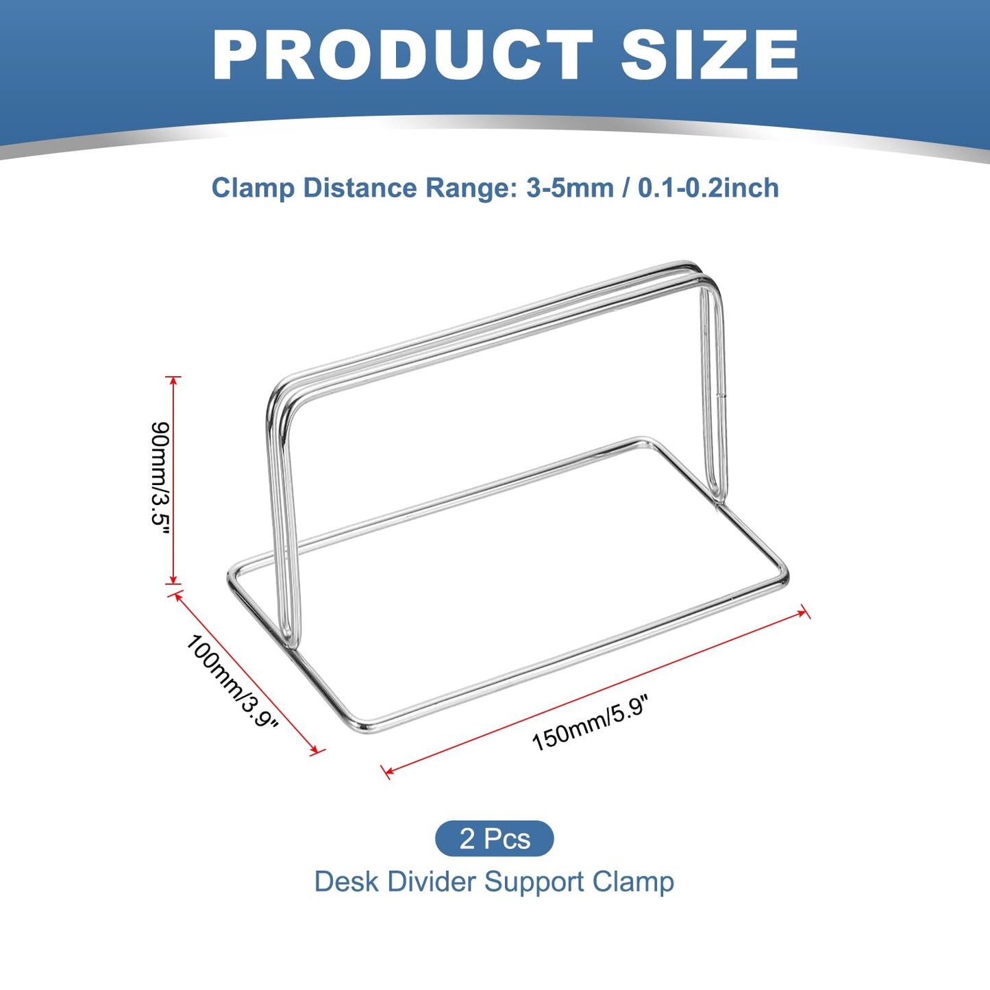 PATIKIL Baffle Desk Divider Clamp, 2 Pcs Punch-Free Base Desk Shield Clamp Desk Divider Partition Clamp Privacy Panel Bracket Holder for DEST