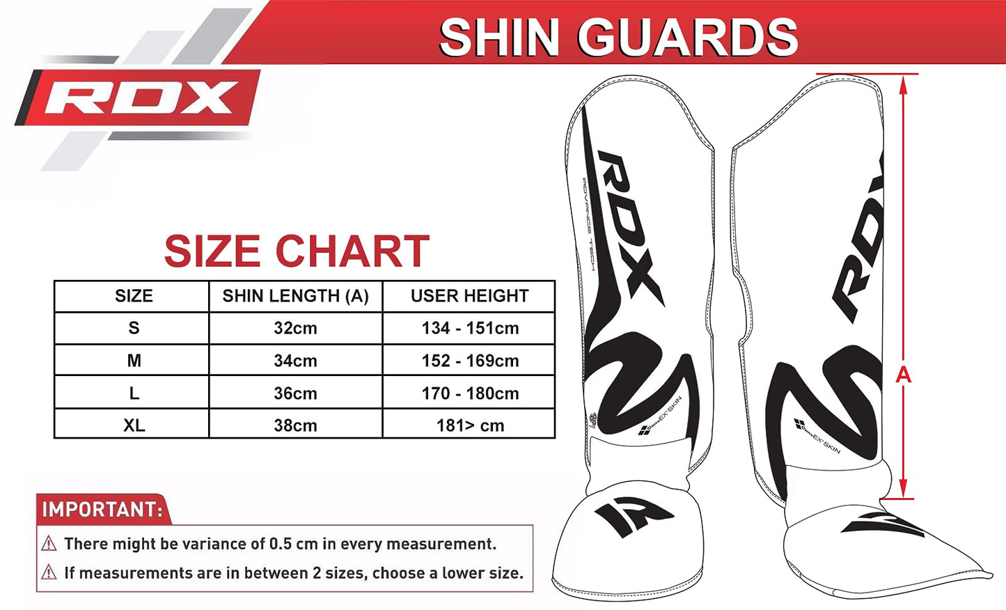 RDX Shin Guards for Muay Thai, Kickboxing, MMA Training, Maya Hide Leather Instep Leg Protector Foam Pads for Martial Arts, Sparring, Protective Gear