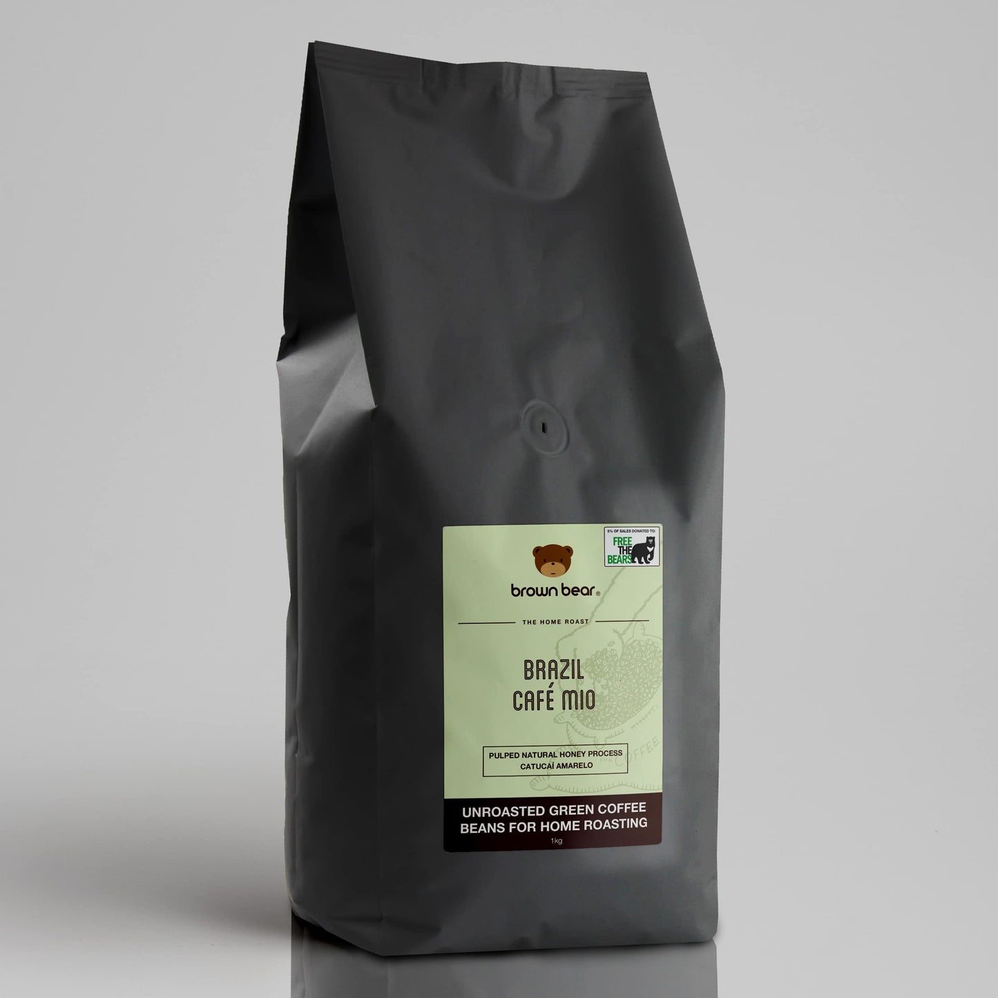 Green Coffee Beans 1kg - Unroasted Raw Coffee Beans For Home Roasters And Roasting - Brazil Cafe Mio - Brown Bear - Pulped Natural Honey Process -