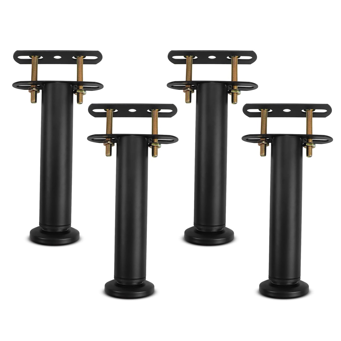 Bed Support Legs, Metal Adjustable Legs for Bed, Heavy Duty Bed Center Frame Middle Reinforce Circular Bottom Extendable Slat Support Leg for Cabinet